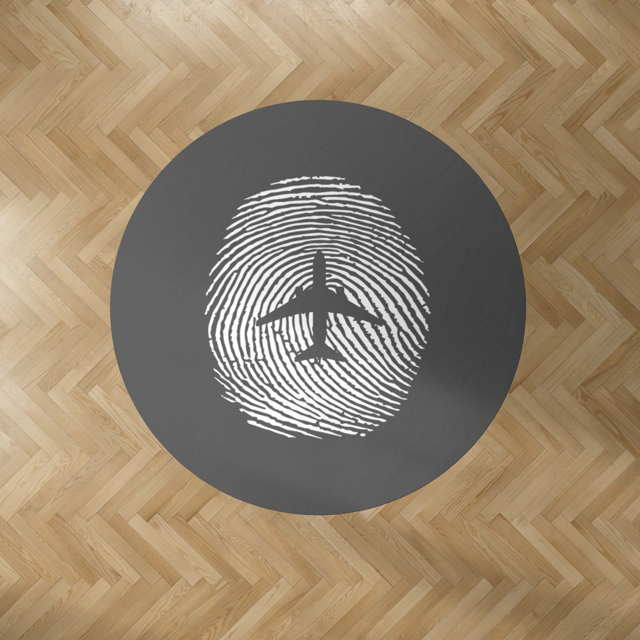 Aviation Finger Print Designed Carpet & Floor Mats (Round)