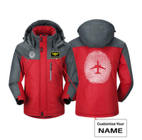 Thumbnail for Aviation Finger Print Designed Thick Winter Jackets