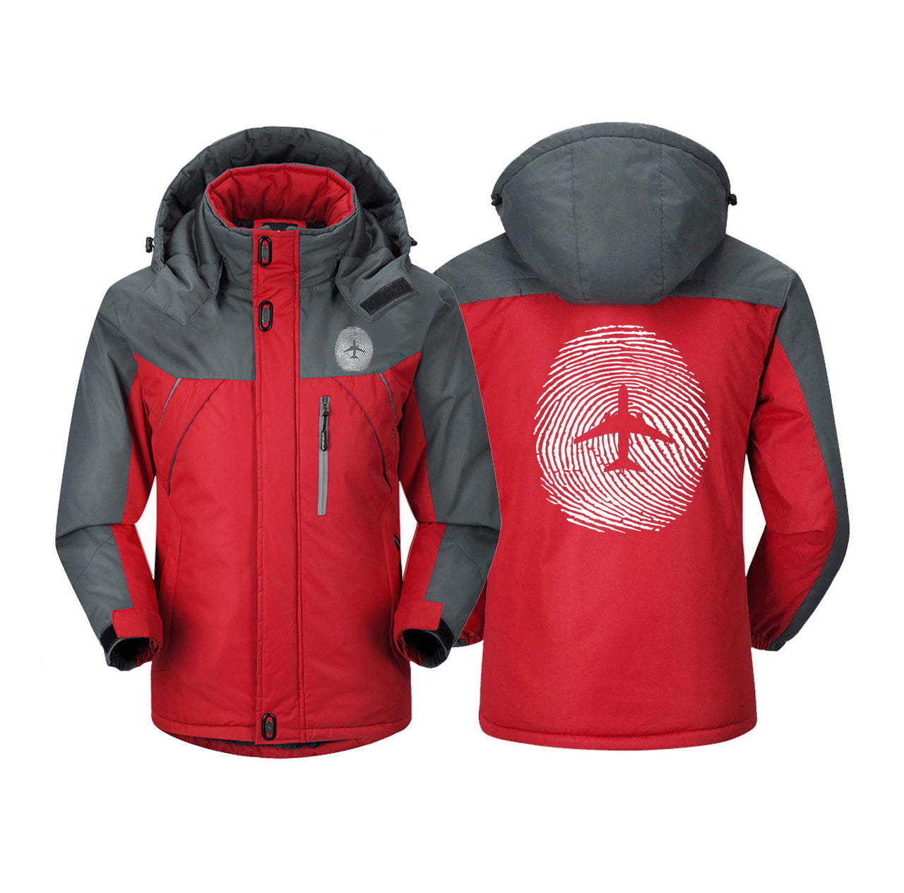 Aviation Finger Print Designed Thick Winter Jackets