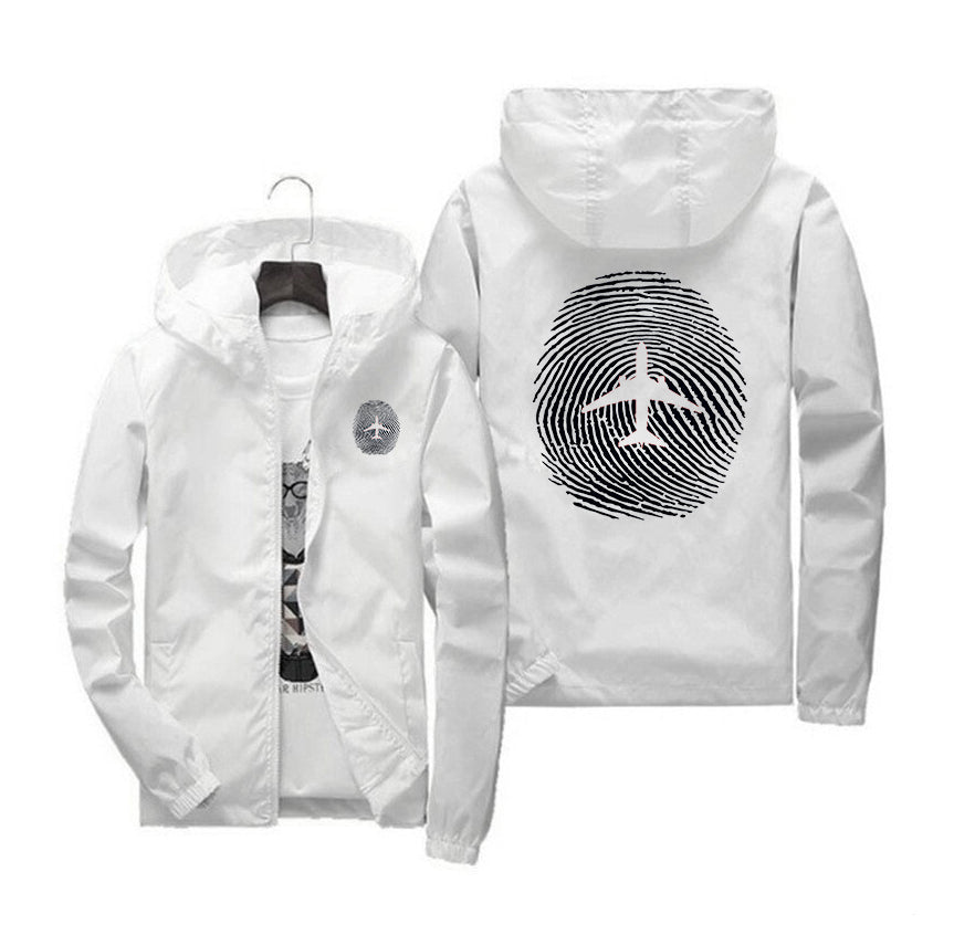 Aviation Finger Print Designed Windbreaker Jackets