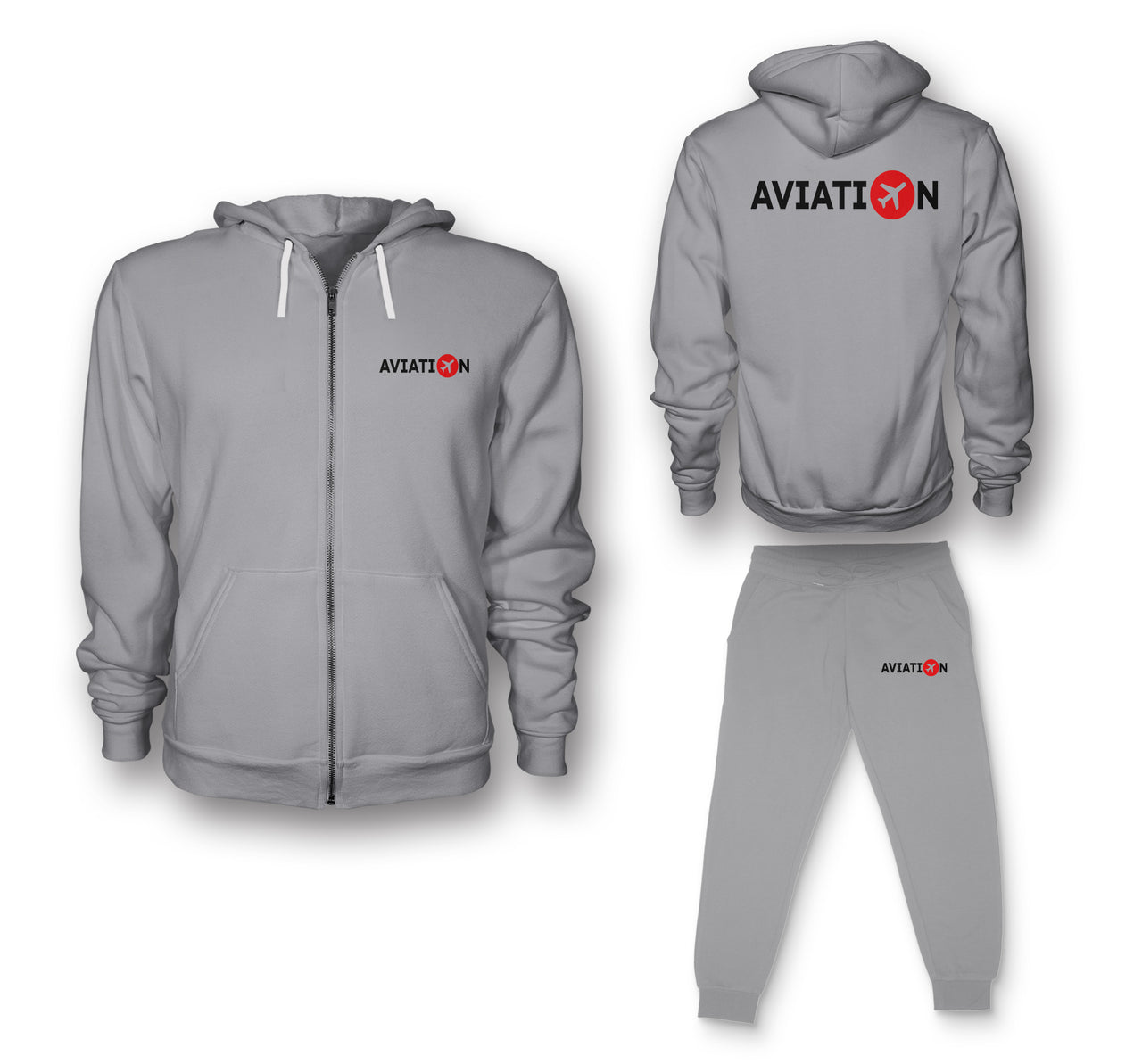 Aviation Designed Zipped Hoodies & Sweatpants Set