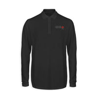 Thumbnail for Aviation Heartbeats Designed Long Sleeve Polo T-Shirts