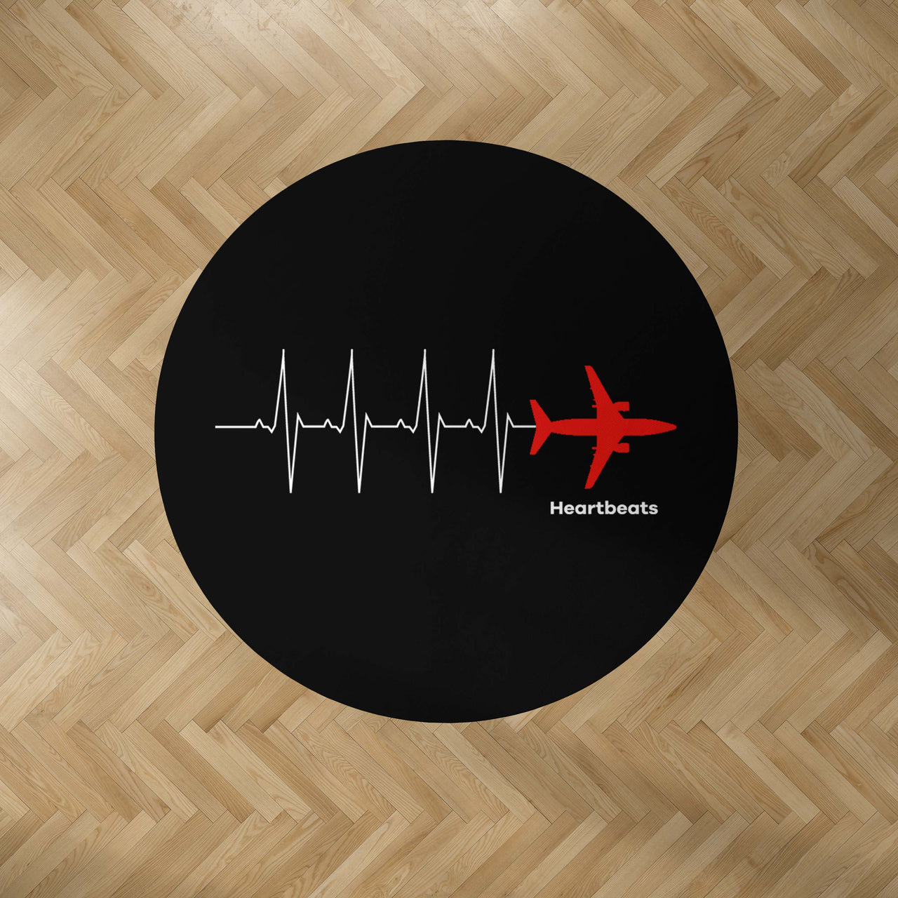 Aviation Heartbeats Designed Carpet & Floor Mats (Round)