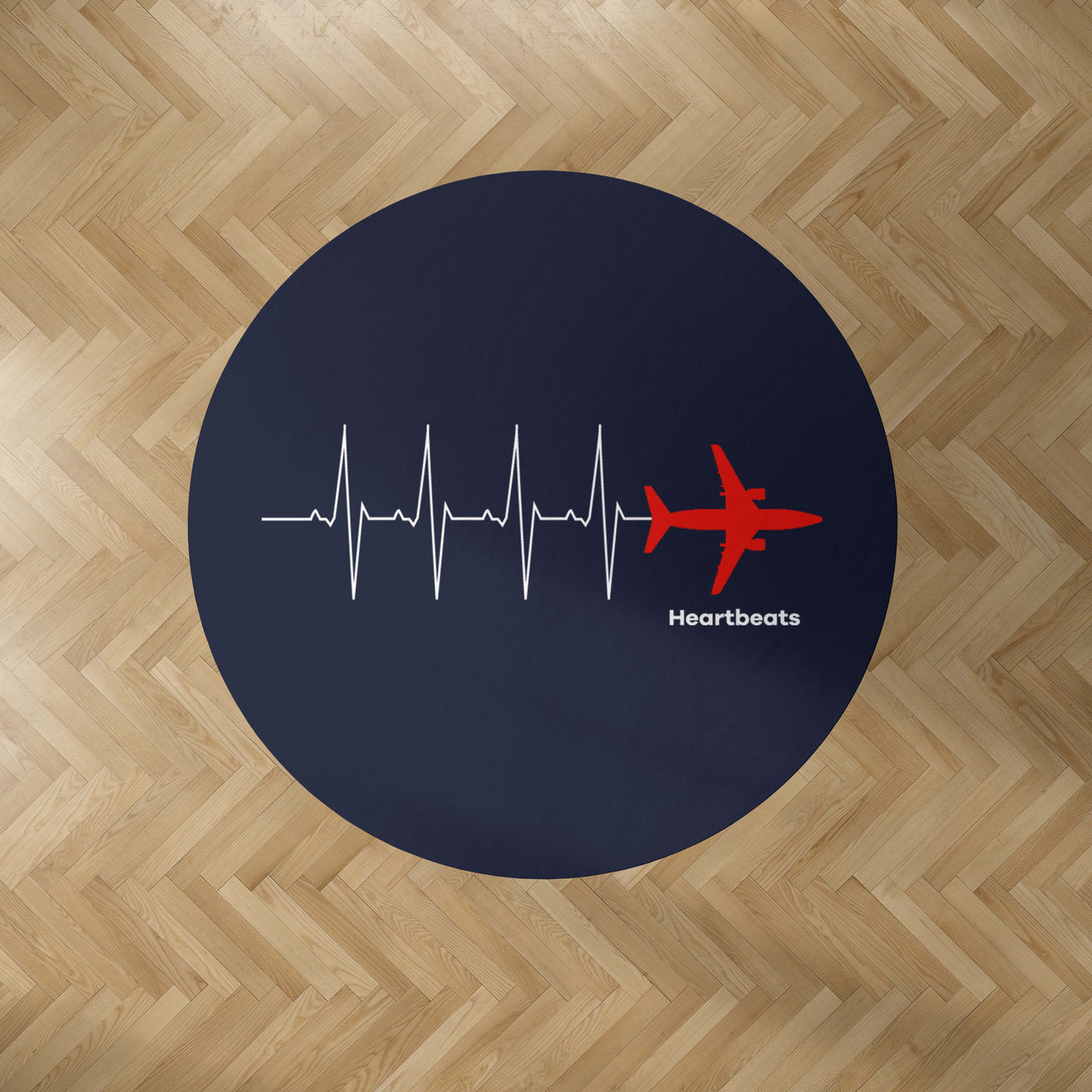 Aviation Heartbeats Designed Carpet & Floor Mats (Round)