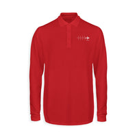 Thumbnail for Aviation Heartbeats Designed Long Sleeve Polo T-Shirts