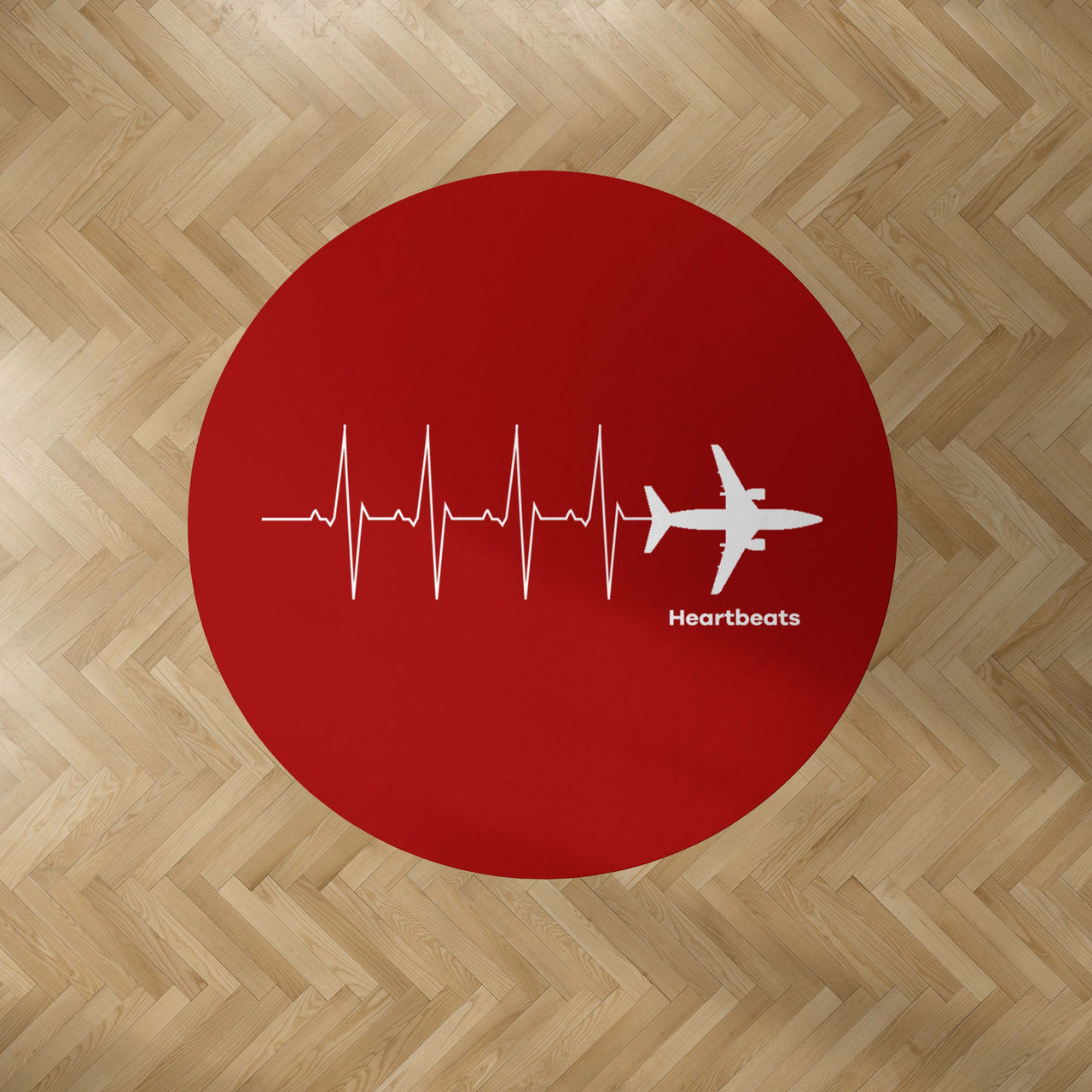 Aviation Heartbeats Designed Carpet & Floor Mats (Round)