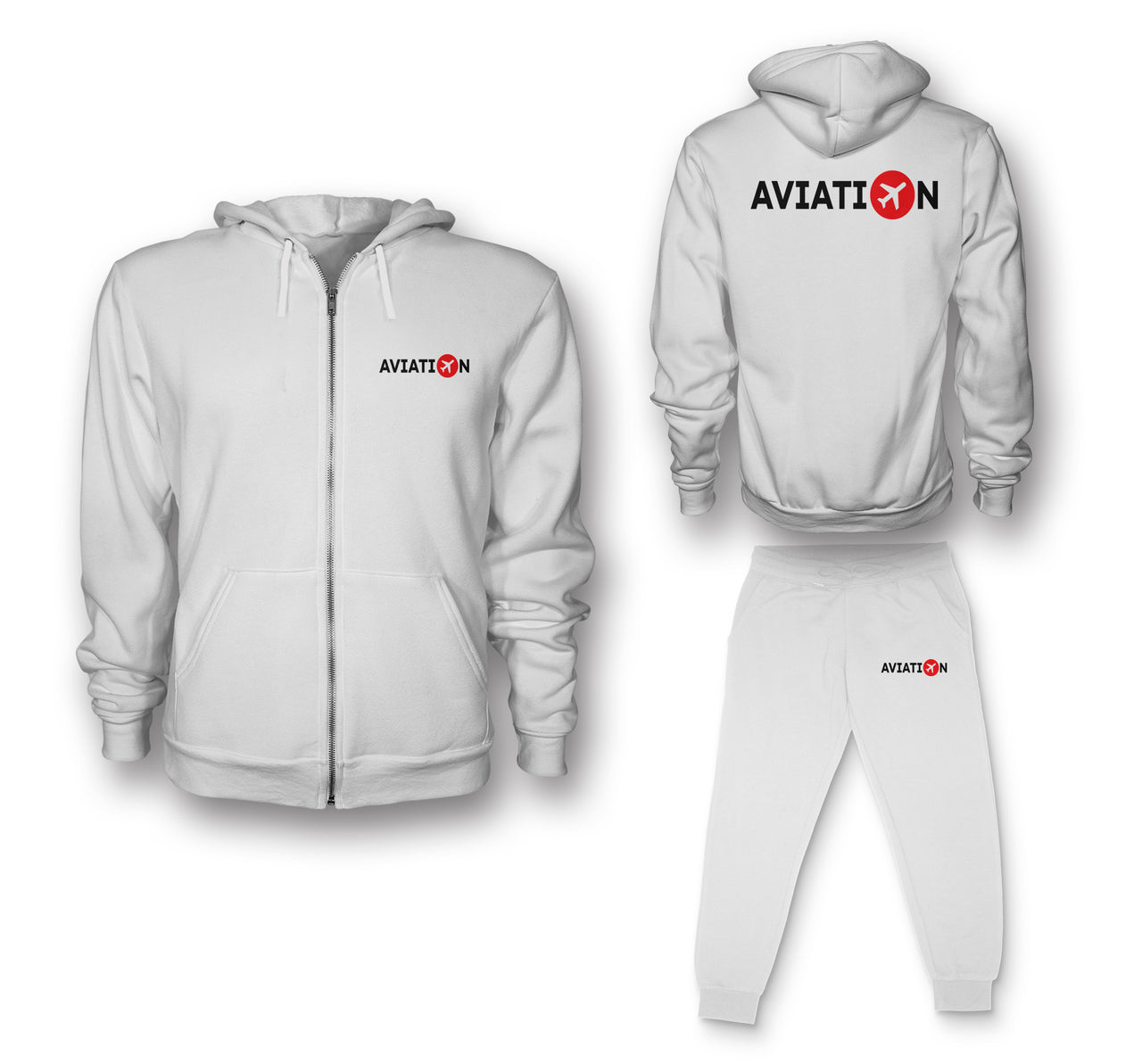 Aviation Designed Zipped Hoodies & Sweatpants Set