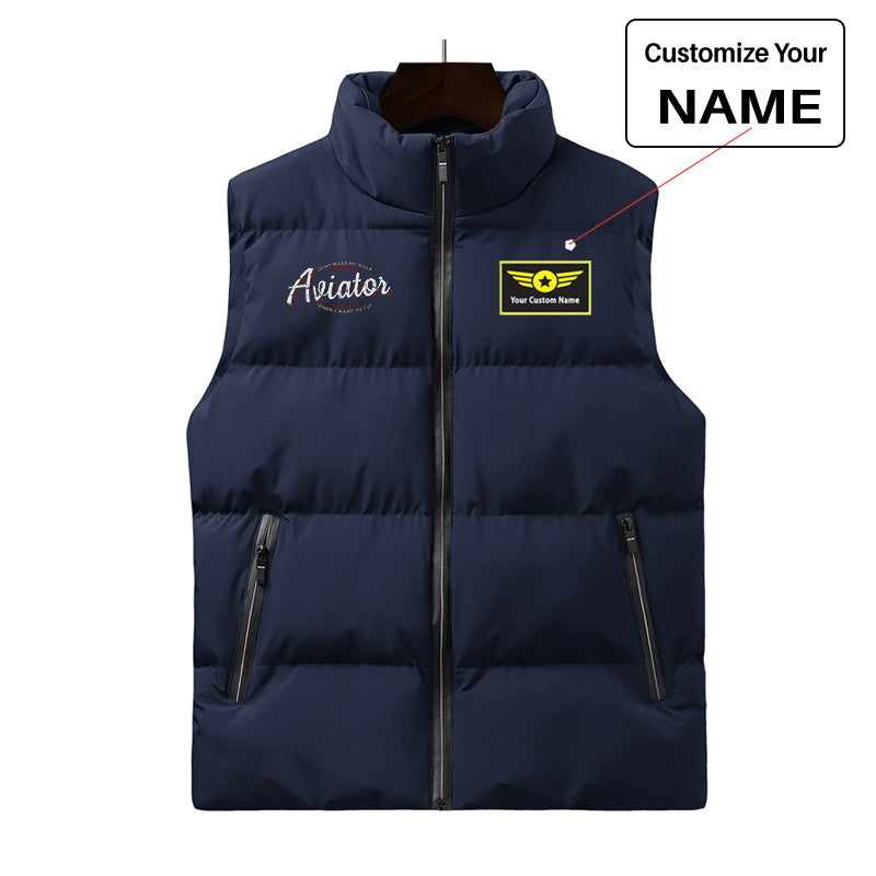 Aviator - Dont Make Me Walk Designed Puffy Vests