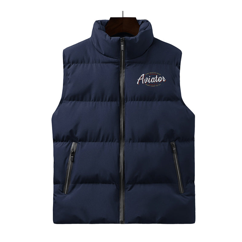 Aviator - Dont Make Me Walk Designed Puffy Vests