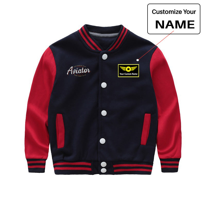 Aviator - Dont Make Me Walk Designed "CHILDREN" Baseball Jackets