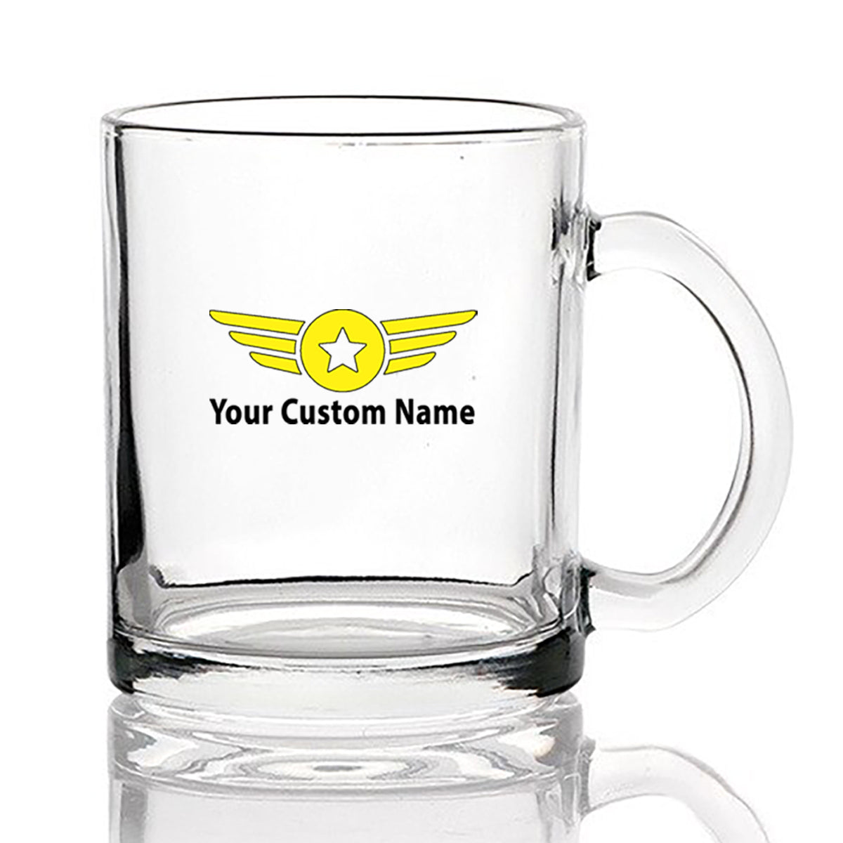 Custom Name "Badge 4" Designed Coffee & Tea Glasses