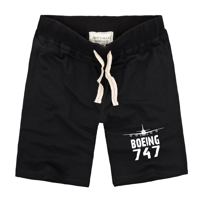 Boeing 747 & Plane Designed Cotton Shorts