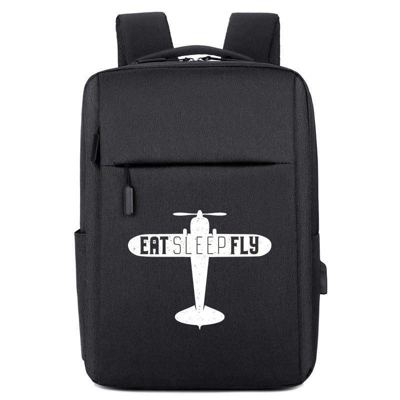 Eat Sleep Fly & Propeller Designed Super Travel Bags