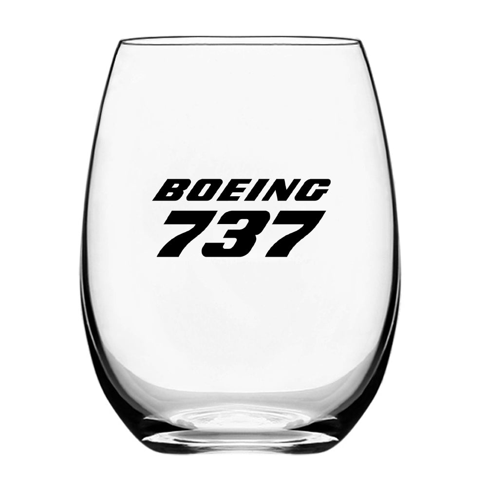 Boeing 737 & Text Designed Beer & Water Glasses