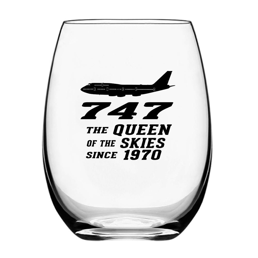 Boeing 747 - Queen of the Skies (2) Designed Beer & Water Glasses