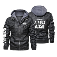 Thumbnail for Airbus A350 & Plane Designed Hooded Leather Jackets