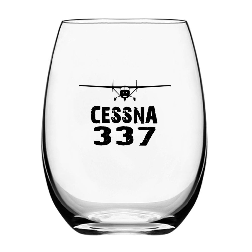 Cessna 337 & Plane Designed Beer & Water Glasses