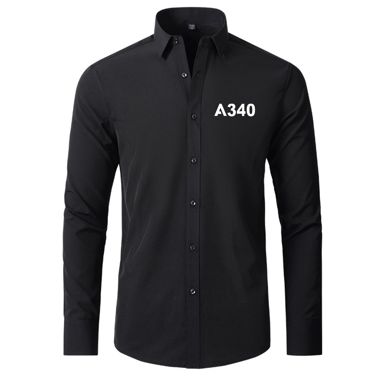 A340 Flat Text Designed Long Sleeve Shirts