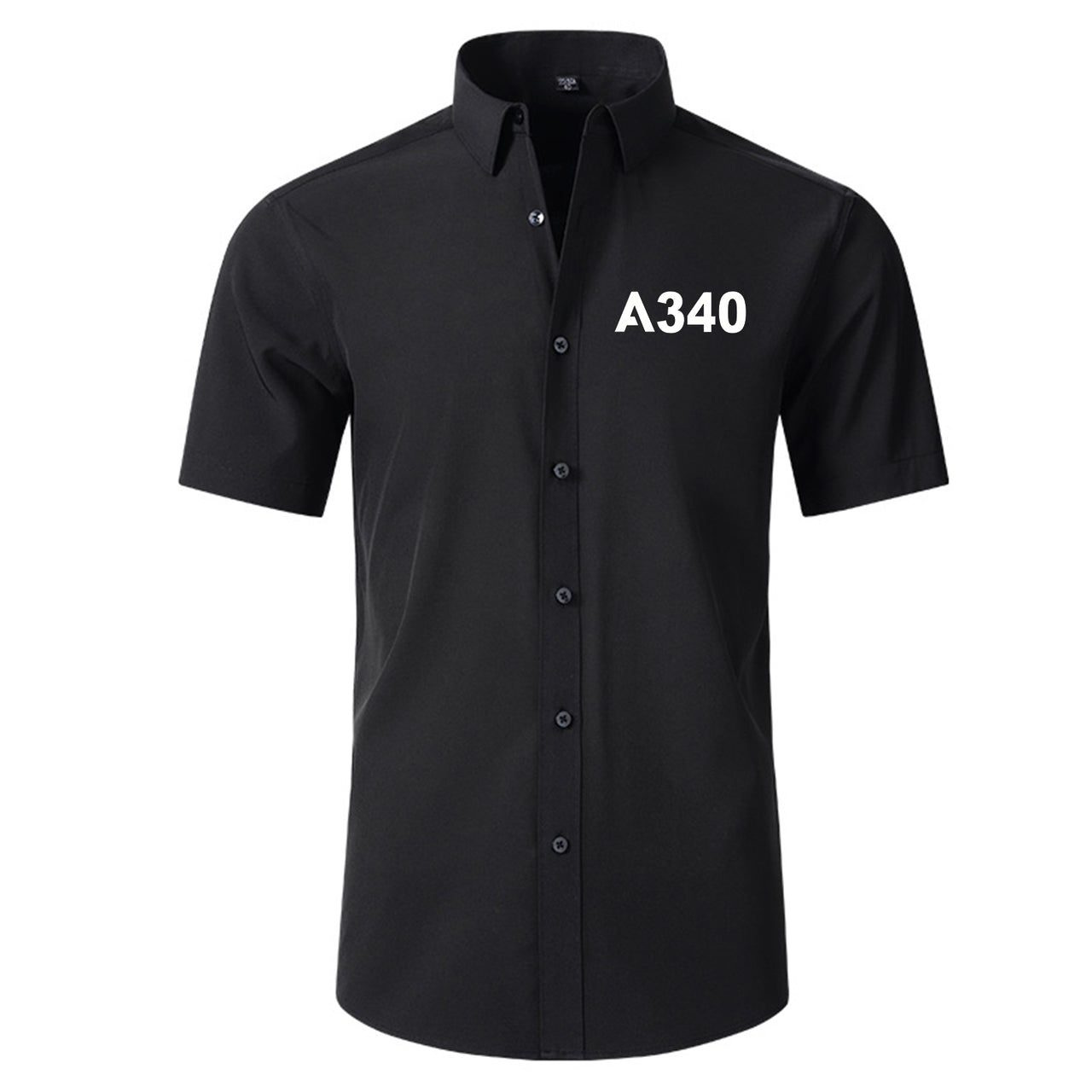 A340 Flat Text Designed Short Sleeve Shirts