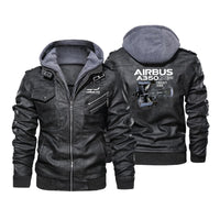 Thumbnail for Airbus A350 & Trent XWB Engine Designed Hooded Leather Jackets