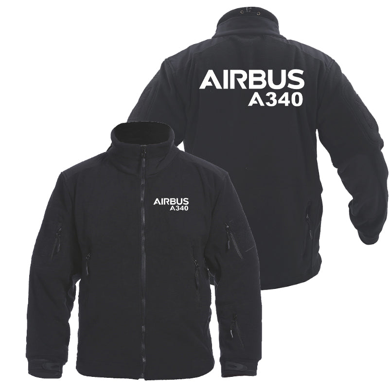 Airbus A340 & Text Designed Fleece Military Jackets (Customizable)