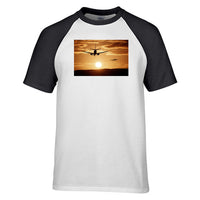 Thumbnail for Two Aeroplanes During Sunset Designed Raglan T-Shirts