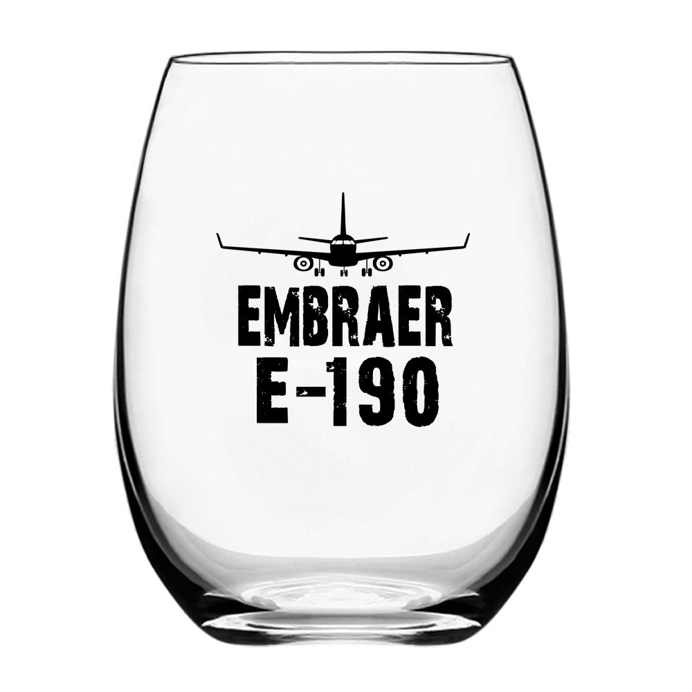 Embraer E-190 & Plane Designed Beer & Water Glasses