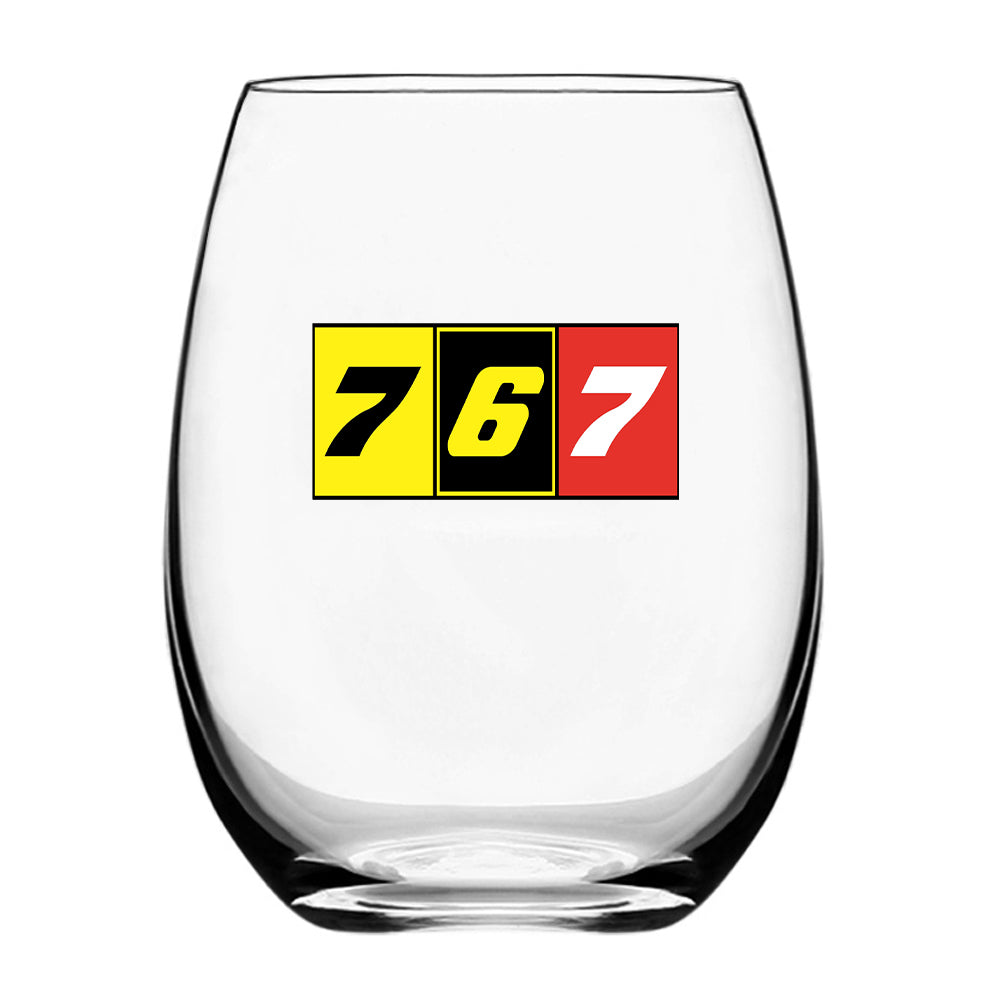 Flat Colourful 767 Designed Beer & Water Glasses