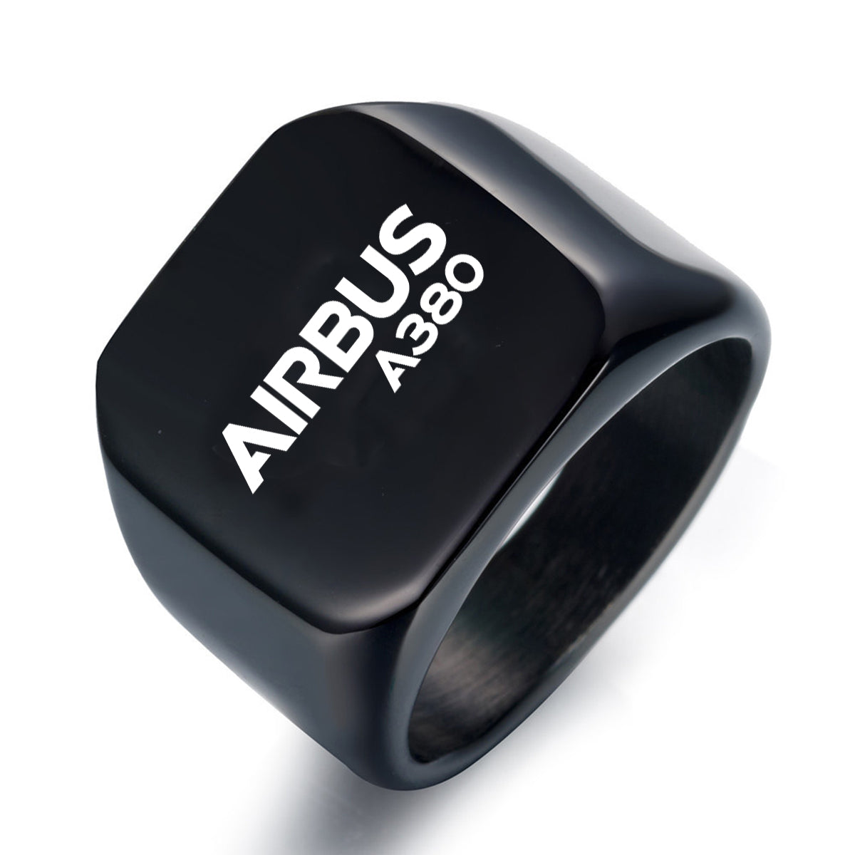 Airbus A380 & Text Designed Men Rings