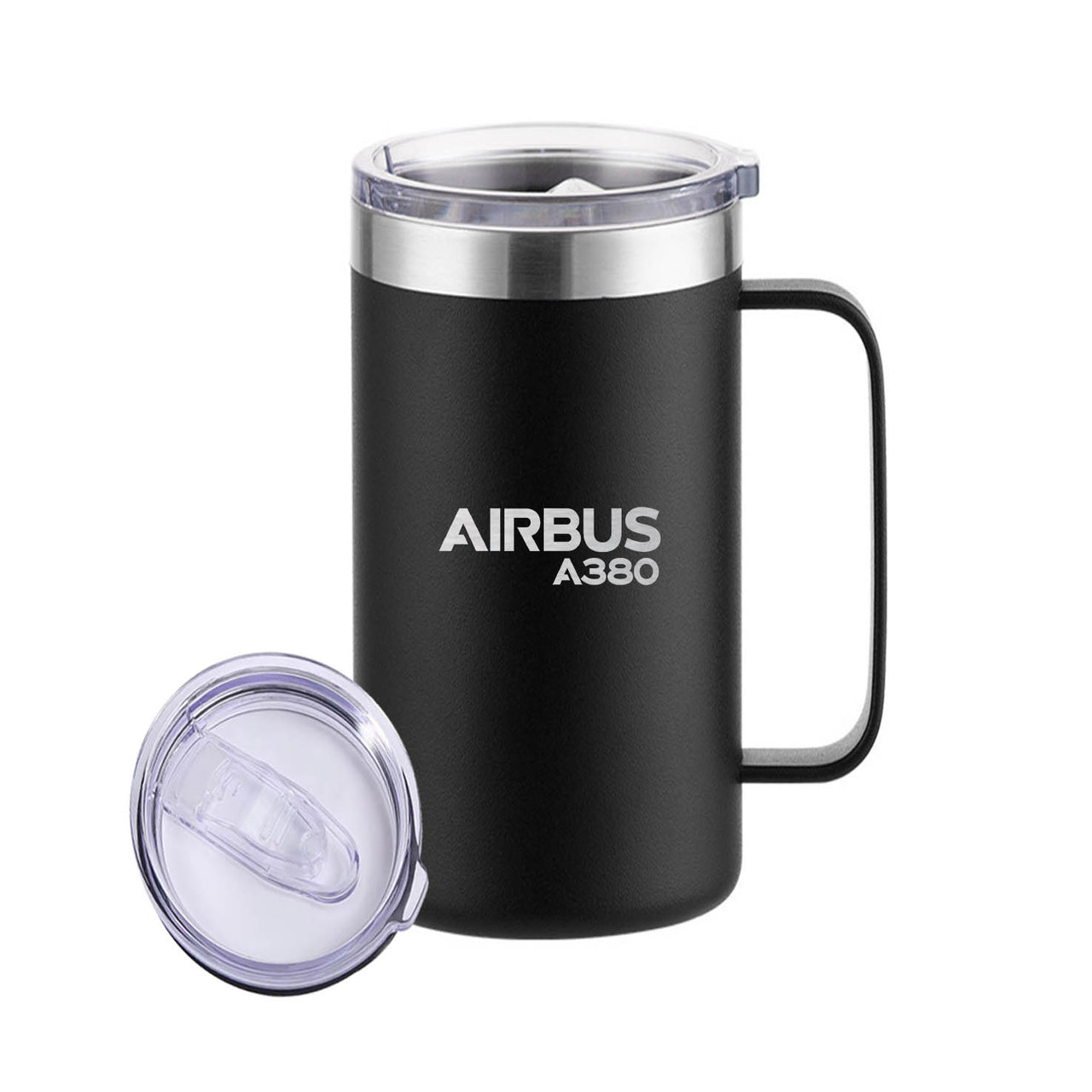 Airbus A380 & Text Designed Stainless Steel Beer Mugs