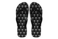 Thumbnail for Eat Sleep Fly & Propeller Designed Slippers (Flip Flops)