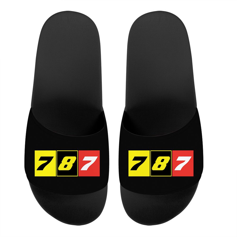 Flat Colourful 787 Designed Sport Slippers