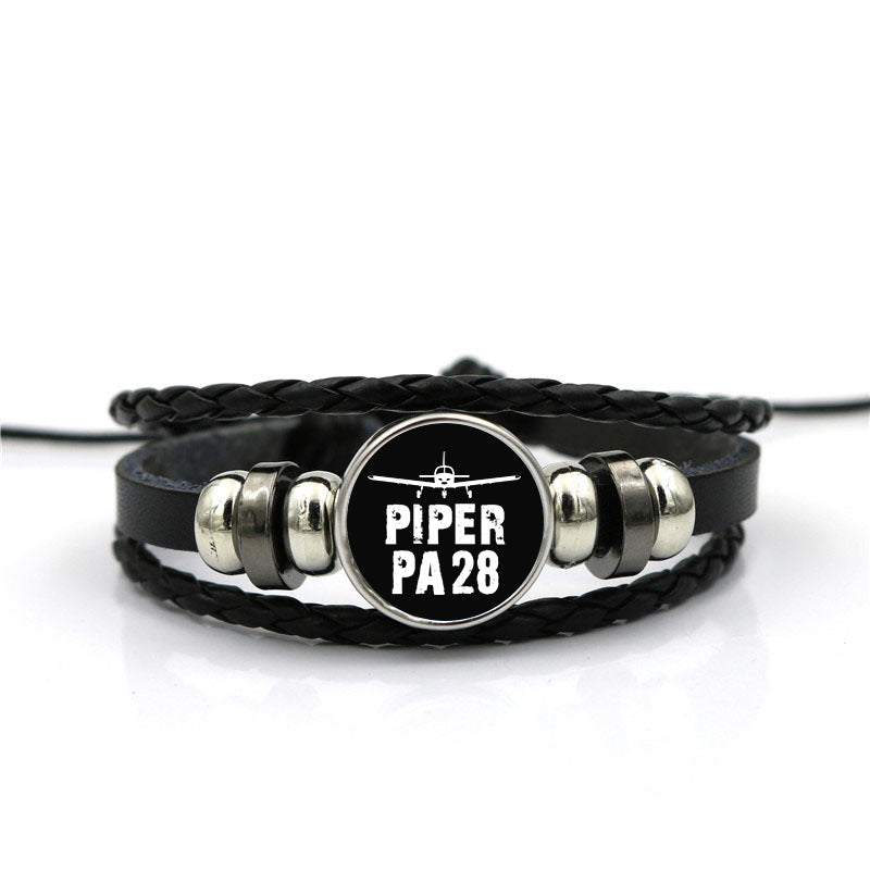 Piper PA28 & Plane Designed Leather Bracelets