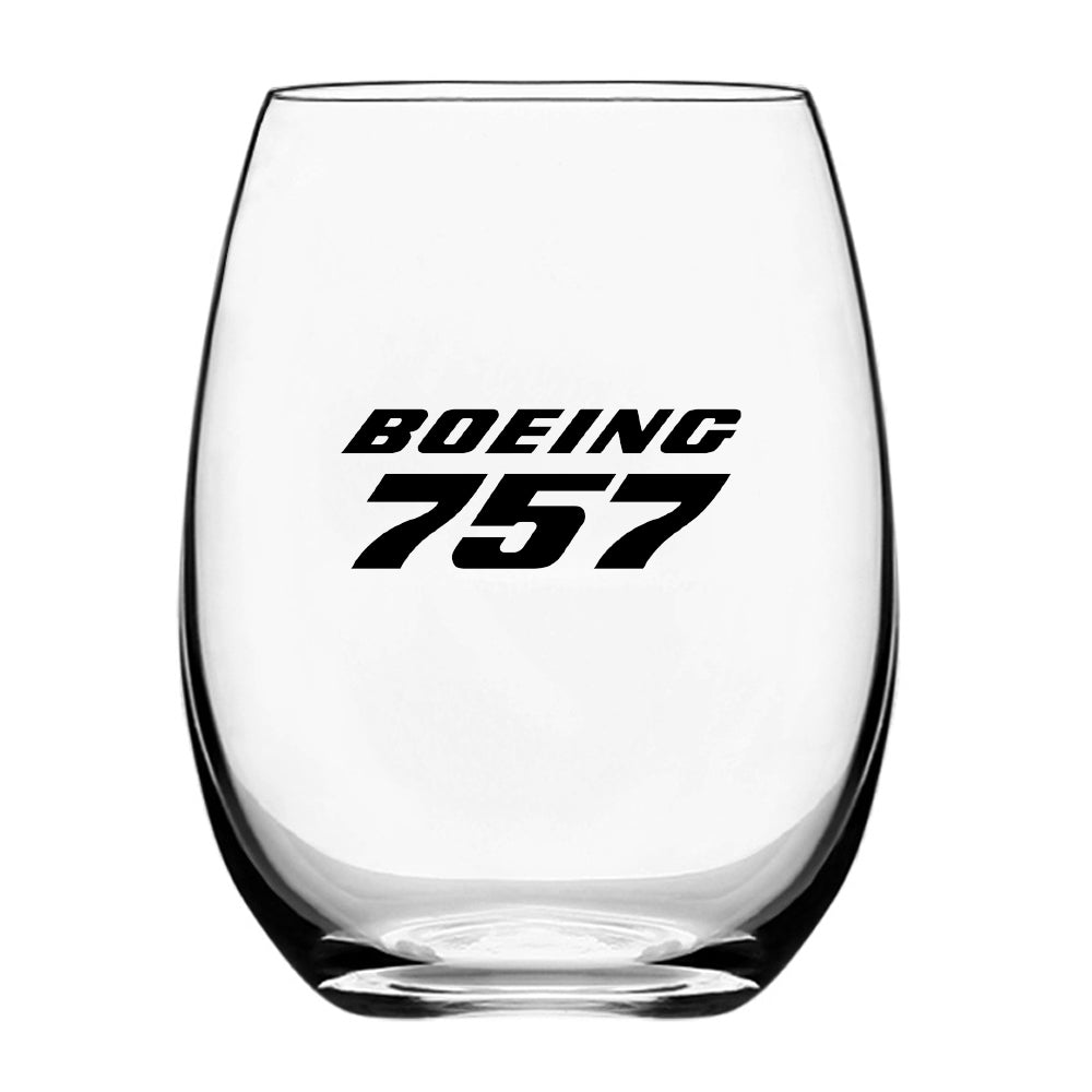 Boeing 757 & Text Designed Beer & Water Glasses