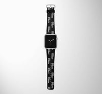 Thumbnail for Airbus A330 & Text Designed Leather Apple Watch Straps