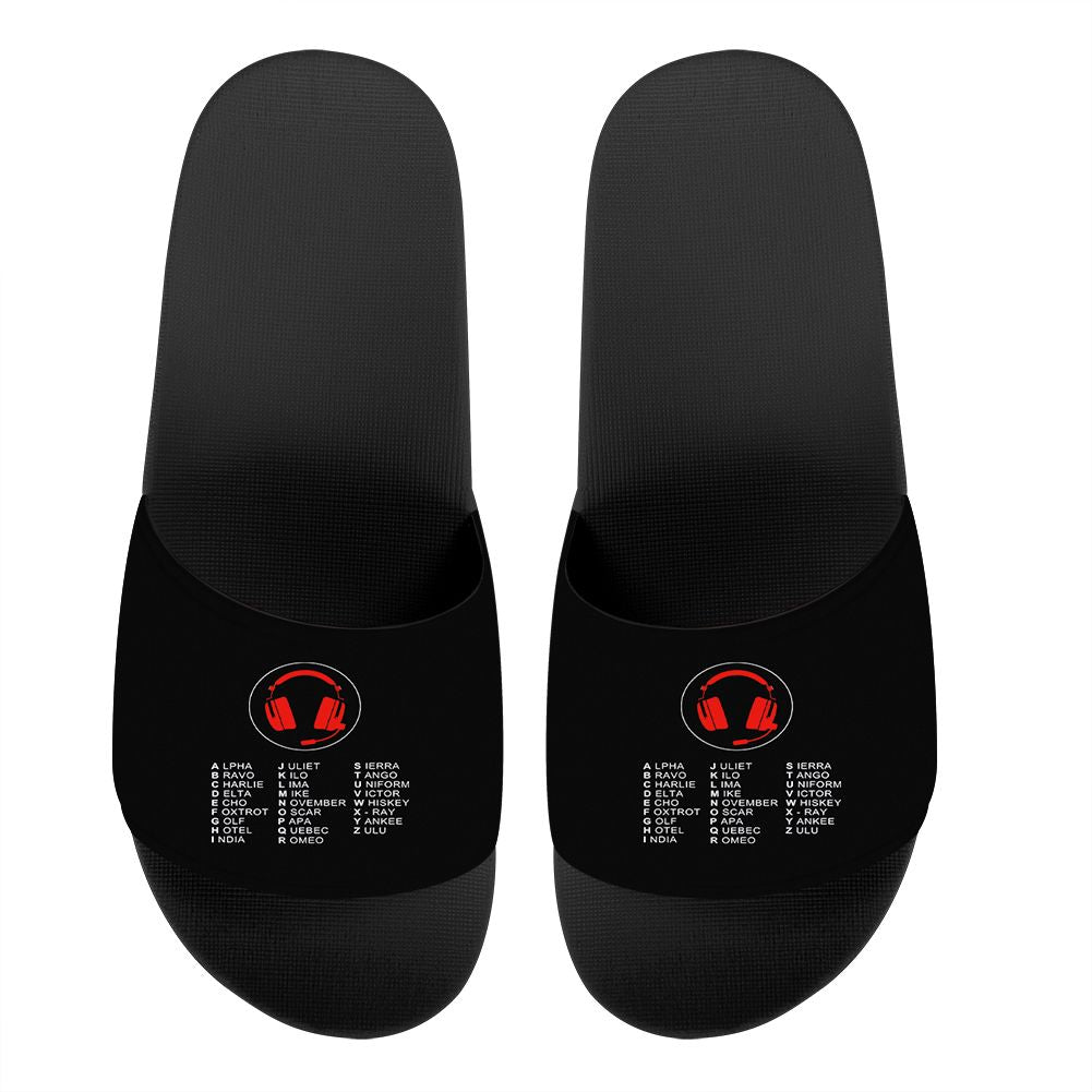 Aviation Alphabet 3 Designed Sport Slippers