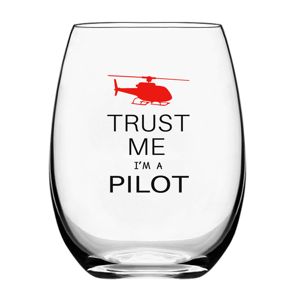 Trust Me I'm a Pilot (Helicopter) Designed Beer & Water Glasses