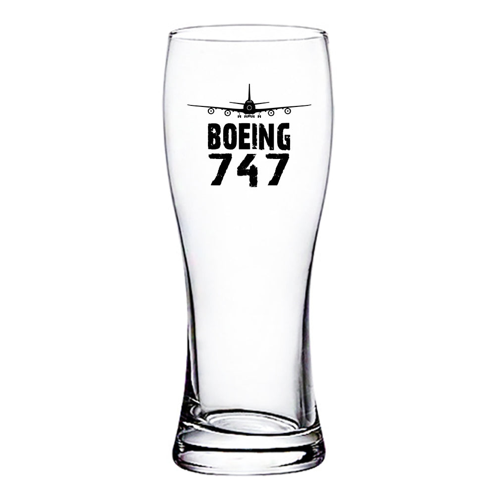 Boeing 747 & Plane Designed Pilsner Beer Glasses