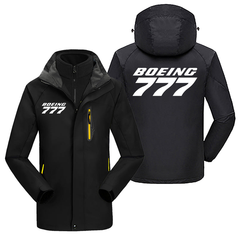 Boeing 777 & Text Designed Thick Skiing Jackets