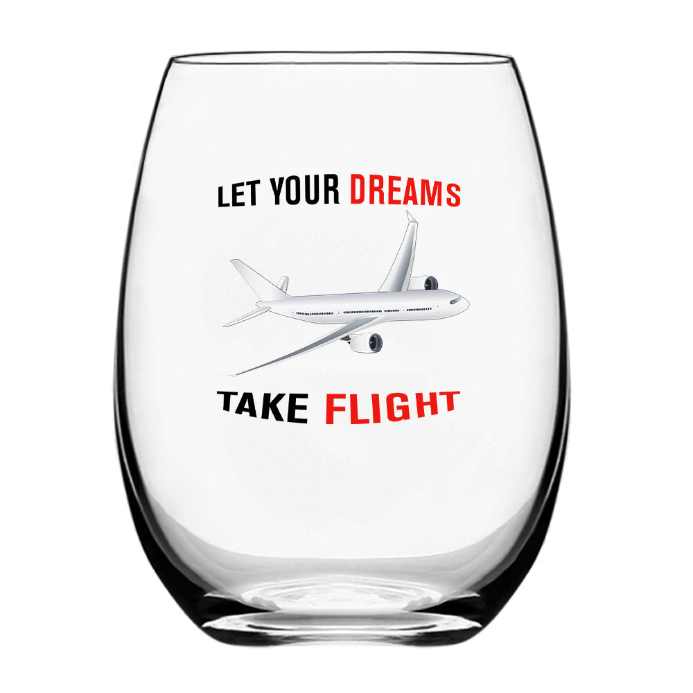 Let Your Dreams Take Flight Designed Beer & Water Glasses