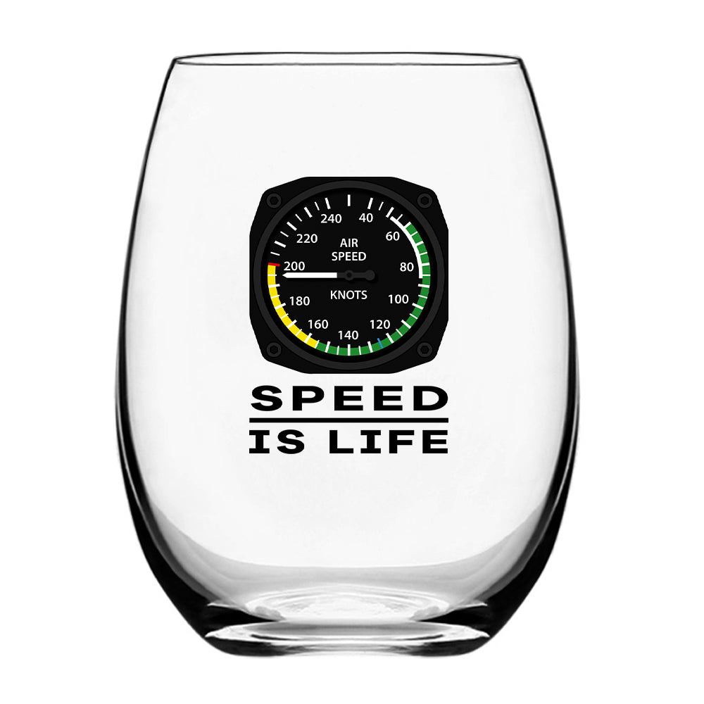 Speed Is Life Designed Beer & Water Glasses