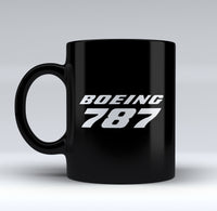 Thumbnail for Boeing 787 & Text Designed Black Mugs