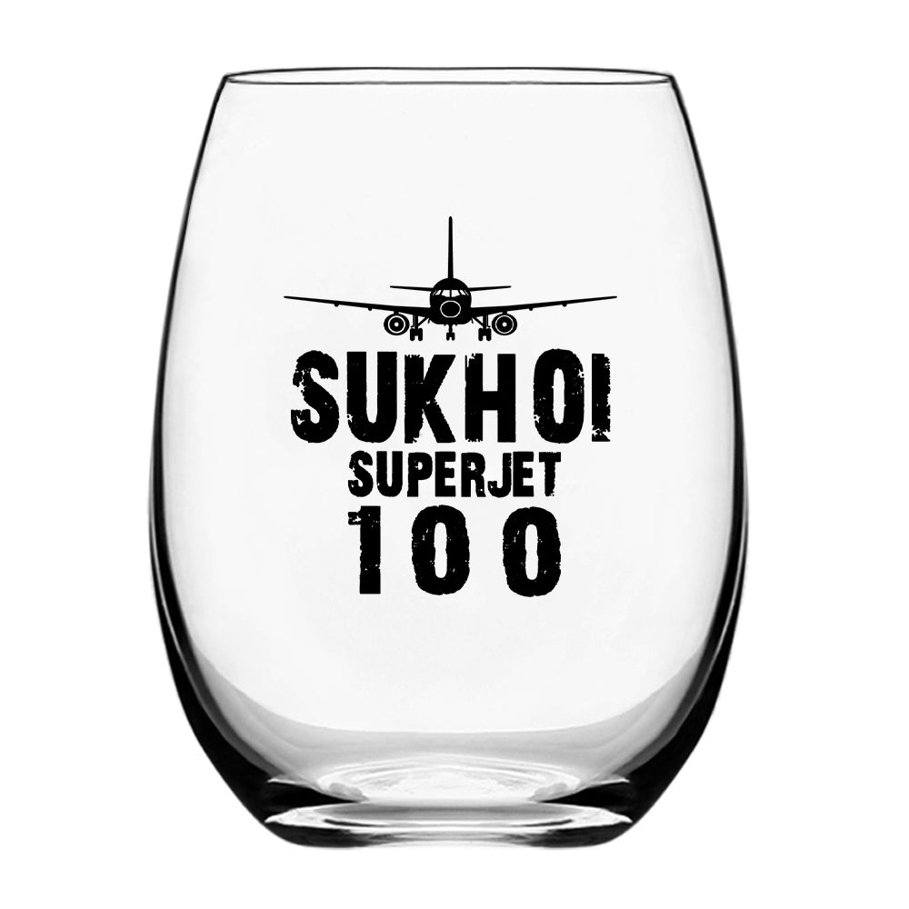 Sukhoi Superjet 100 & Plane Designed Beer & Water Glasses