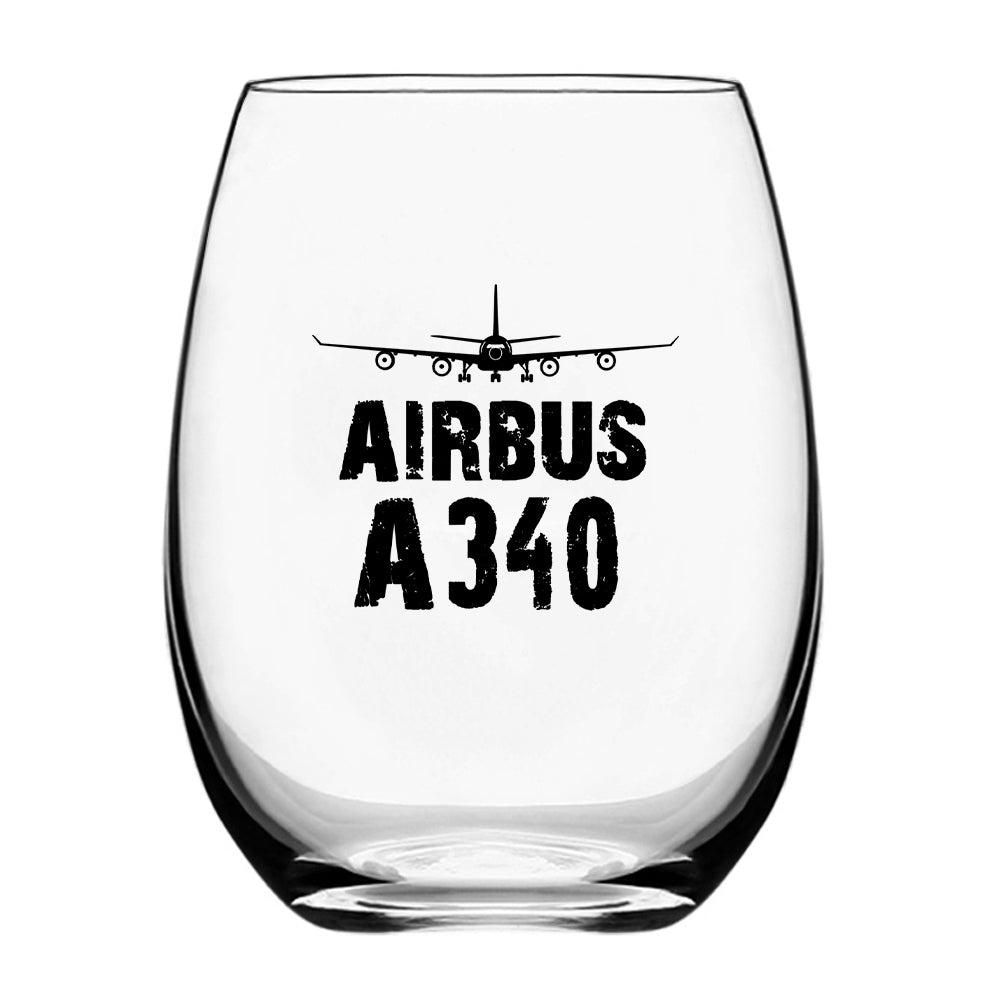 Airbus A340 & Plane Designed Beer & Water Glasses