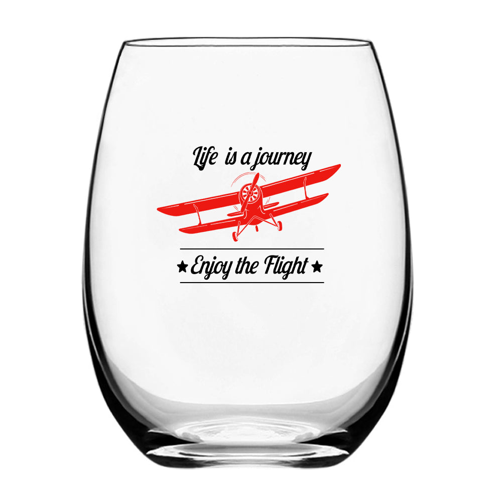 Life is a journey Enjoy the Flight Designed Beer & Water Glasses