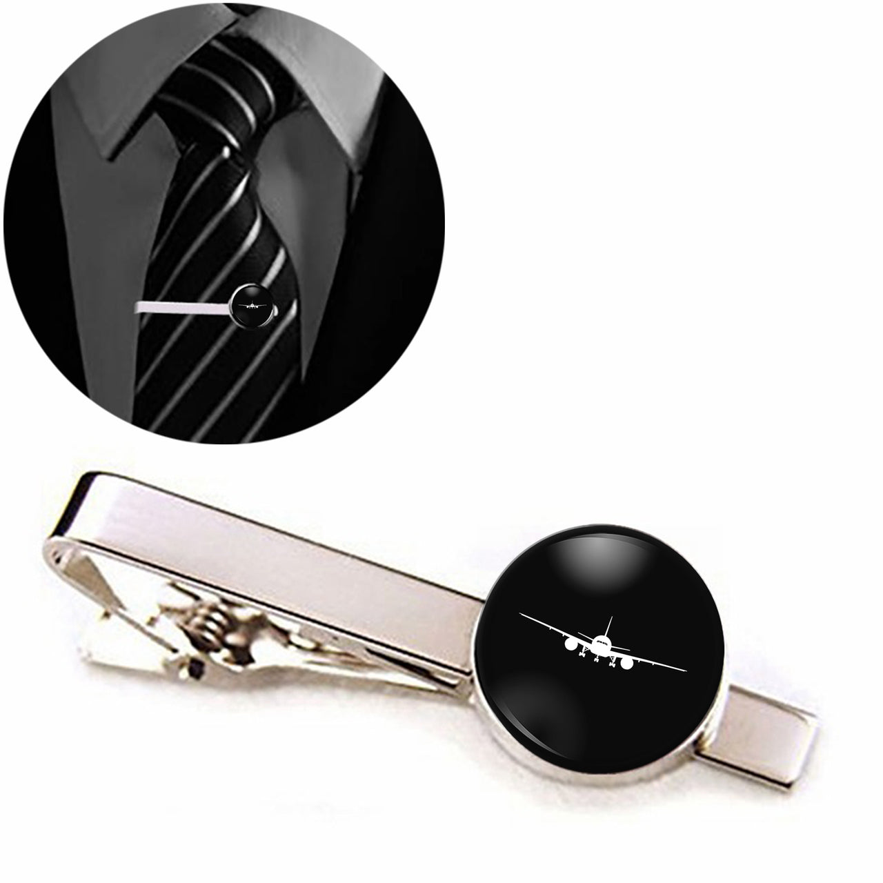 Boeing 777 Silhouette Designed Tie Clips