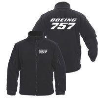 Thumbnail for Boeing 757 & Text Designed Fleece Military Jackets (Customizable)