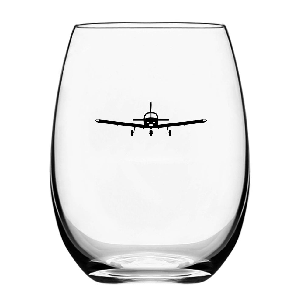 Piper PA28 Silhouette Plane Designed Beer & Water Glasses