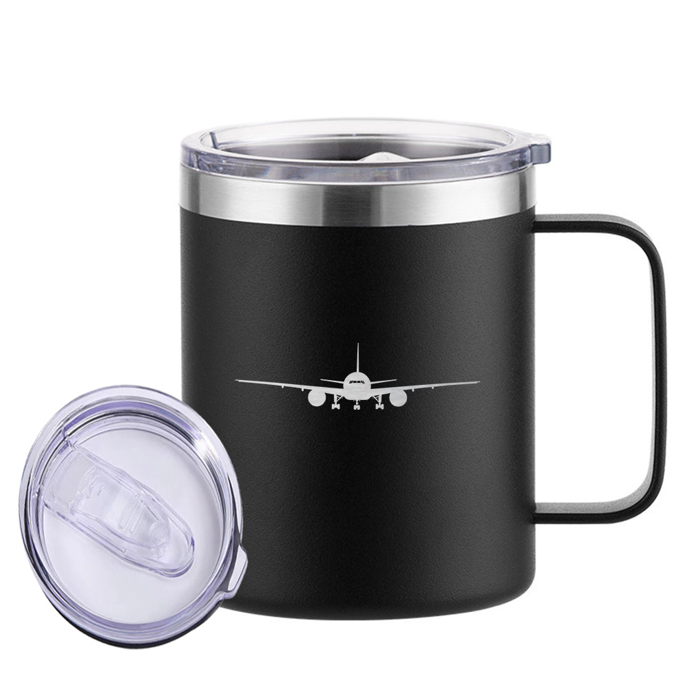 Boeing 777 Silhouette Designed Stainless Steel Laser Engraved Mugs