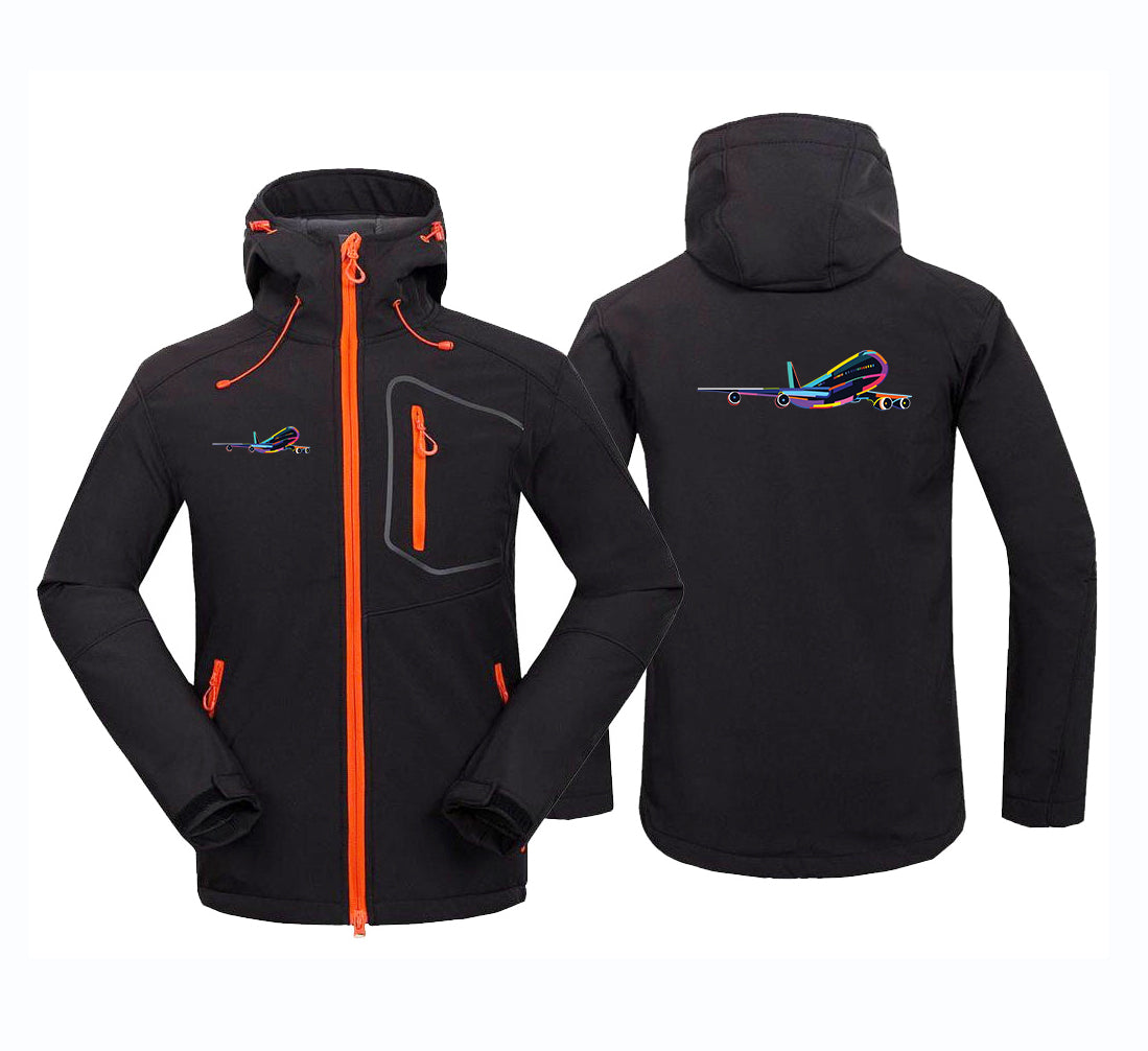 Multicolor Airplane Polar Style Jackets